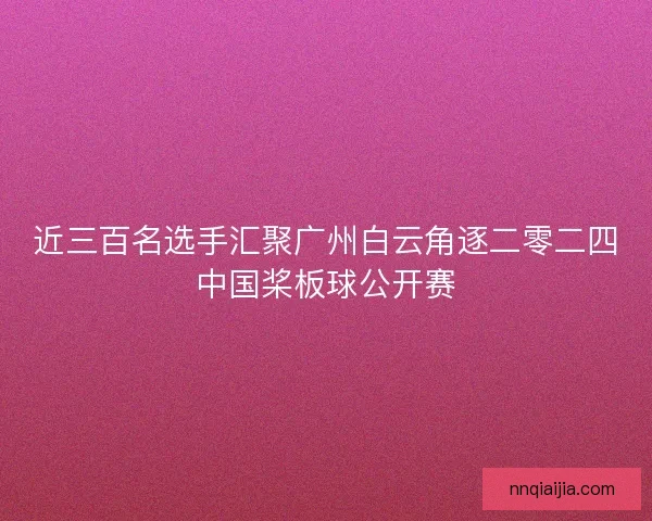 近三百名选手汇聚广州白云角逐二零二四中国桨板球公开赛